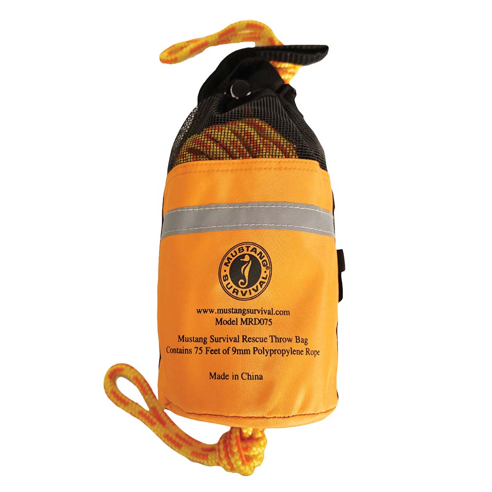 Mustang Survival Mustang Throw Bag with 75-foot rope, marine safety accessory for rescue and emergency use.