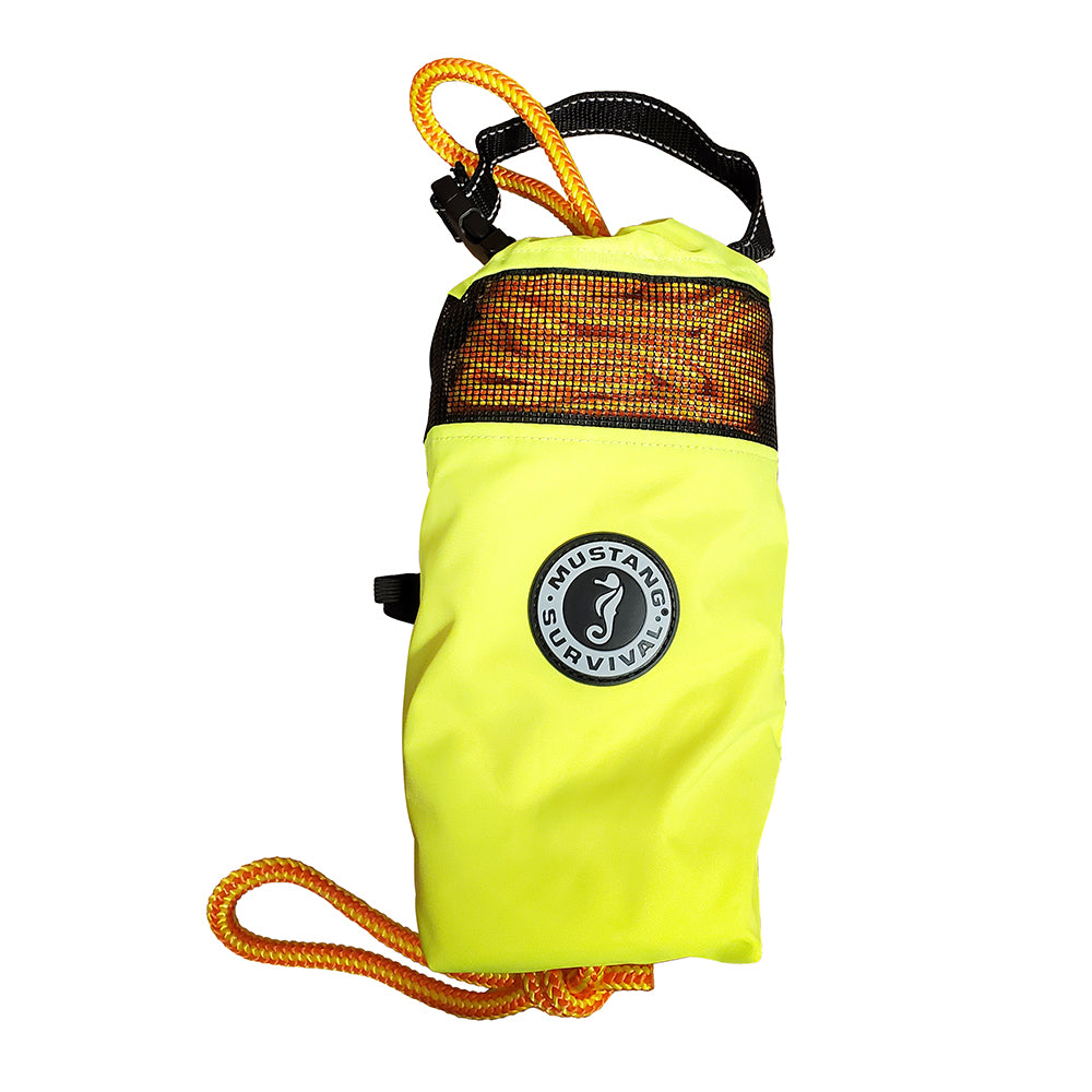 Mustang Survival Water Rescue Professional Throw Bag with 75-foot rope for emergency rescue situations.