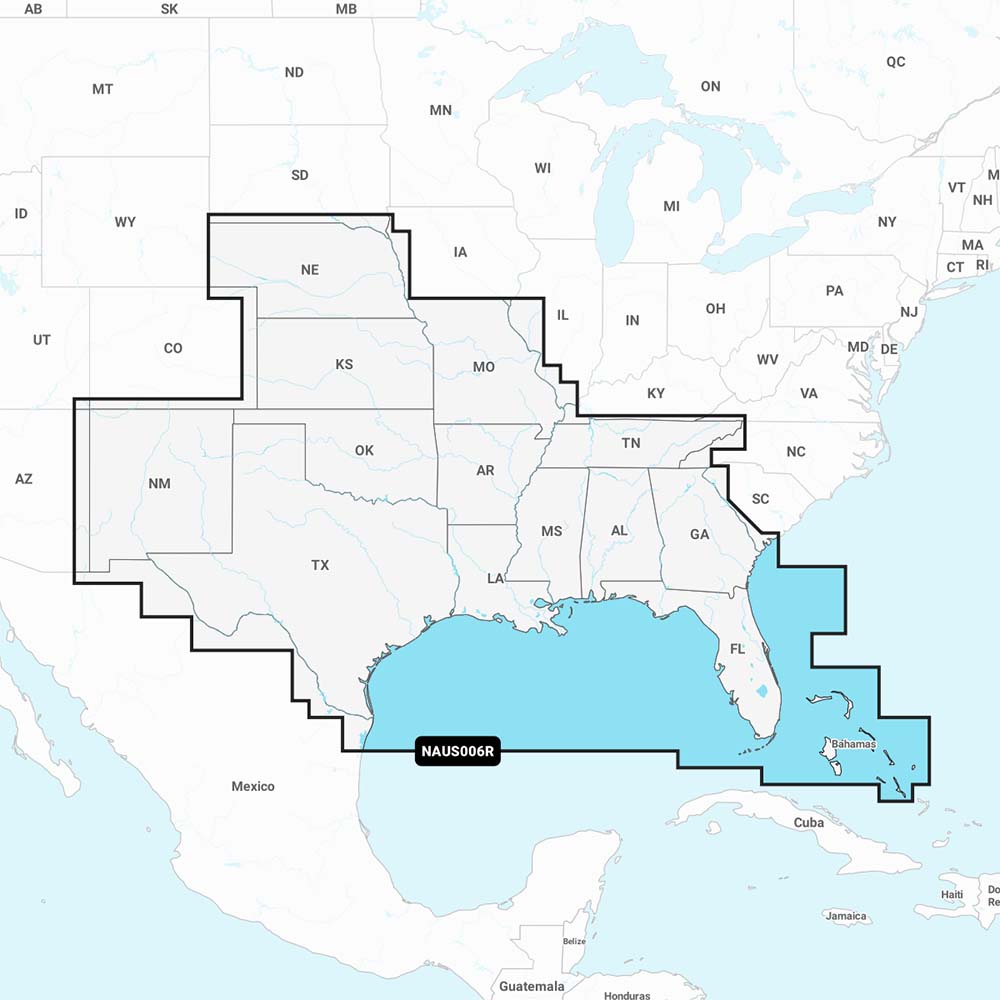 Navionics+ U.S. South nautical chart card showing detailed marine navigation maps for the southern U.S. coast.
