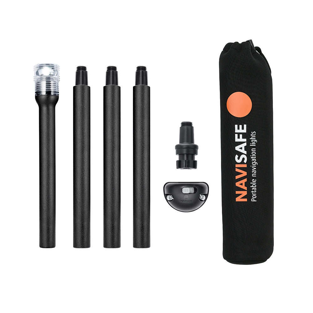 Navisafe Built-In All-White Polelight Pack for navigation, featuring durable white lights designed for boat safety and visibility.