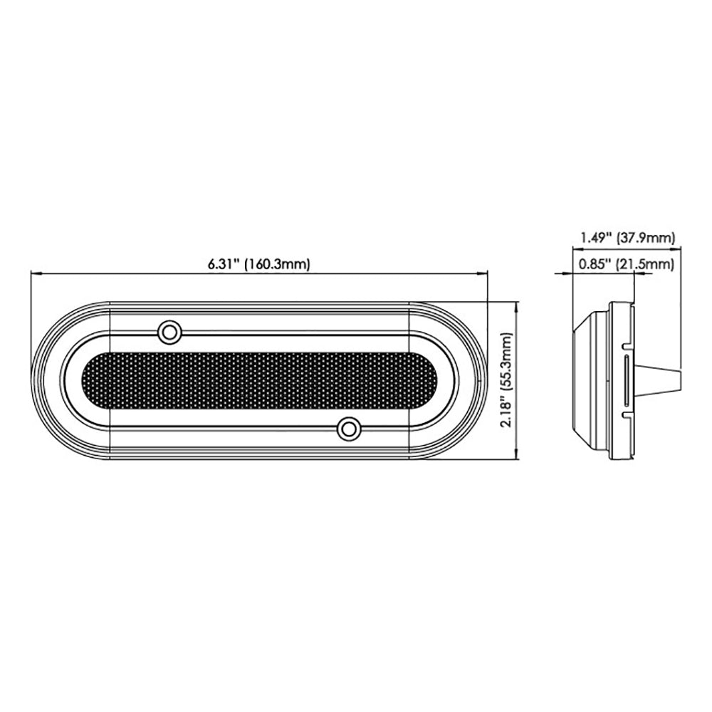 OceanLED M6 Gen2 Mast Light surface mount interior courtesy light in warm white, showing the sleek design and mounting features.