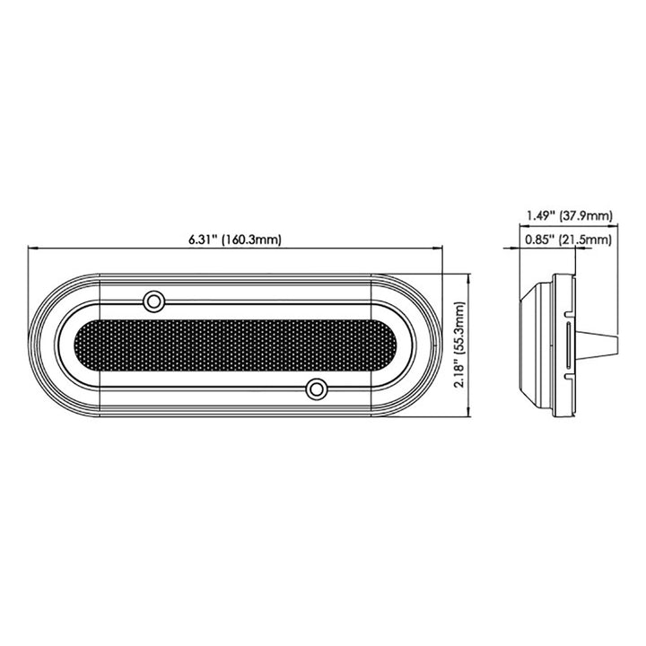 OceanLED M6 Gen2 Mast Light surface mount interior courtesy light in warm white, showing the sleek design and mounting features.