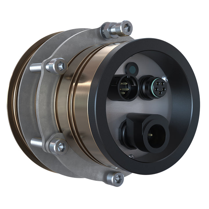 OceanLED Explore E6 XFM underwater lighting in Ultra White and Midnight Blue, mounted on a boat for marine illumination.
