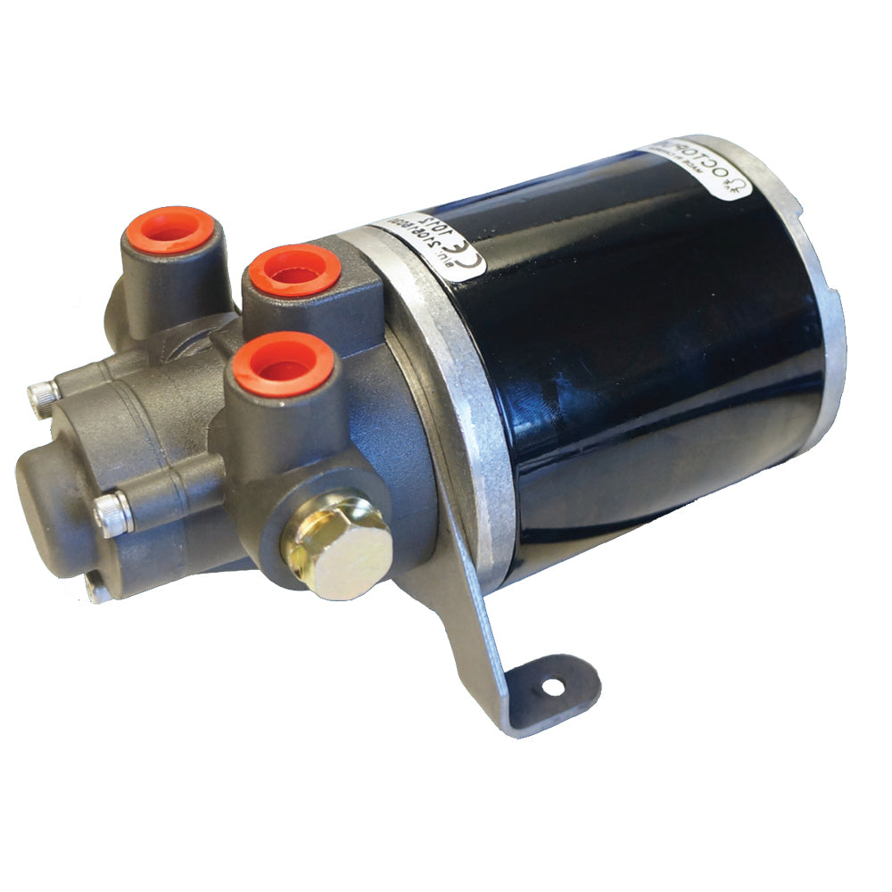 Octopus Hydraulic Gear Pump 12V with 20-30CI cylinder and 2000cc/min flow, used in autopilot hydraulic systems.