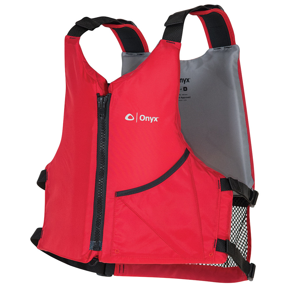 Red Onyx Universal Paddle Life Vest for adults, lightweight and adjustable, designed for water safety and comfort during paddling.