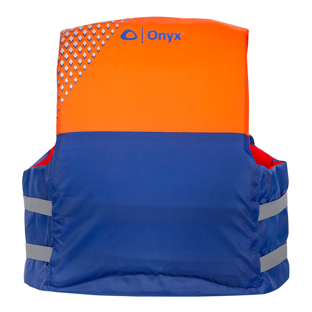 Onyx All Adventure Pepin Life Jacket for large/XL, personal flotation device with adjustable straps and bright color for safety.