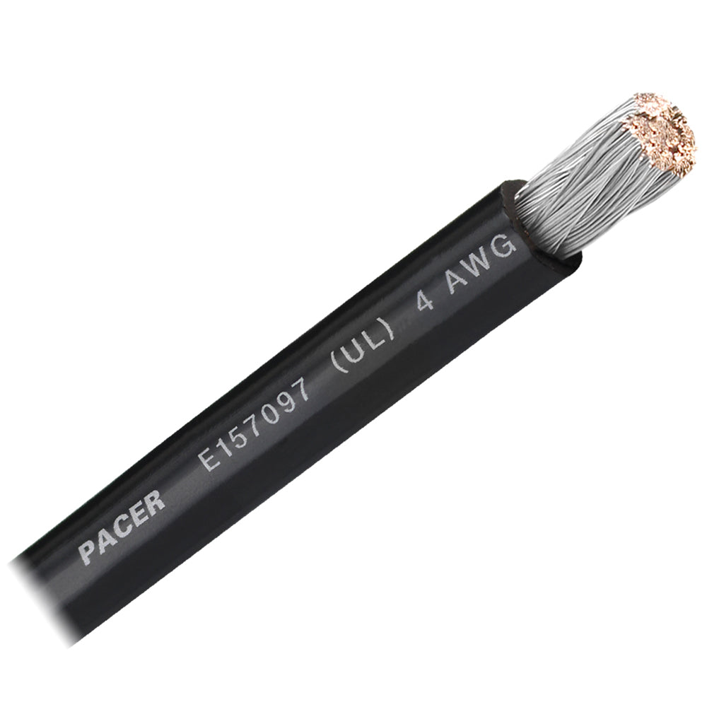 Câble de batterie Pacer noir 4 AWG - Vendu au pied