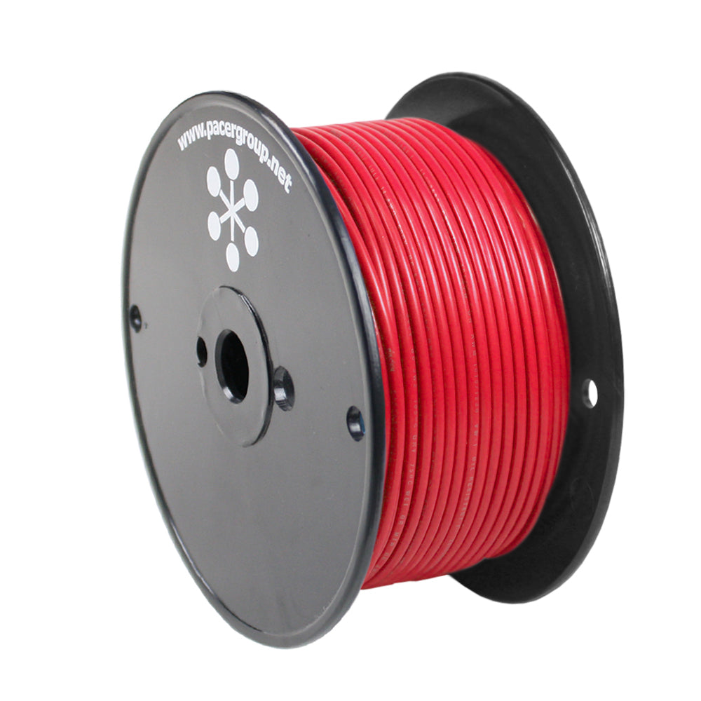 Pacer Red 18 AWG primary wire, 250 feet roll, flexible electrical wire for automotive or electronic applications