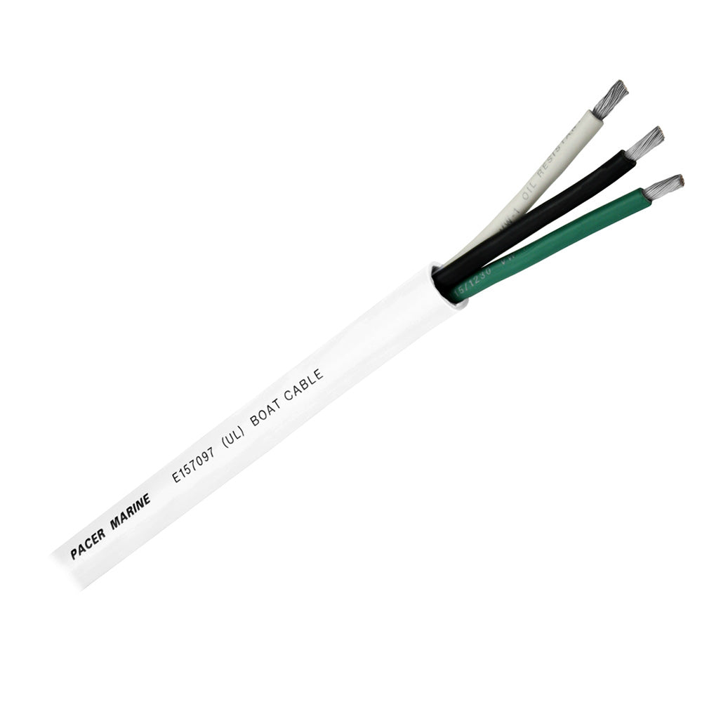 Câble rond Pacer à 3 conducteurs - 100 - 14/3 AWG - Noir, vert et blanc