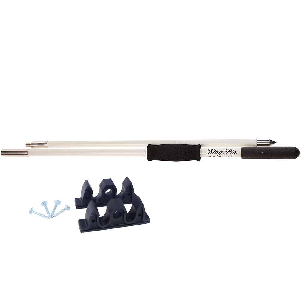 White Panther 8 King Pin Anchor Pole, 2-piece set, heavy-duty marine anchor for secure boat mooring.
