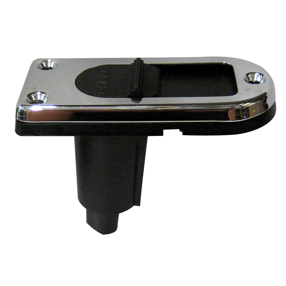 Perko stainless steel locking collar pole light mounting base with 2-pin connector, designed for marine lighting accessories.