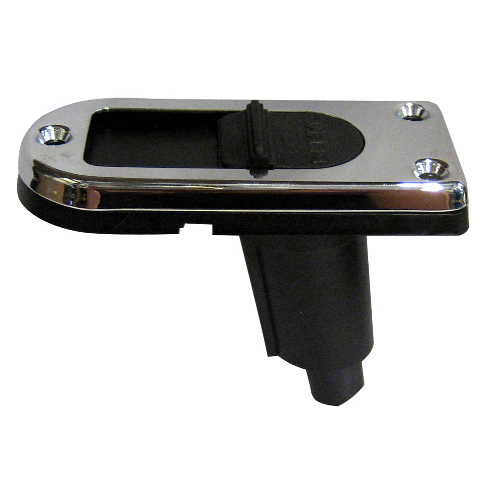 Perko stainless steel locking collar pole light mounting base with 2-pin connector, designed for marine lighting accessories.