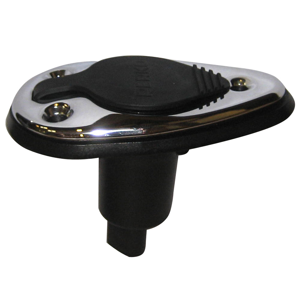 Stainless steel Perko threaded collar pole light mounting base with 2-pin connection, designed for marine accessories.