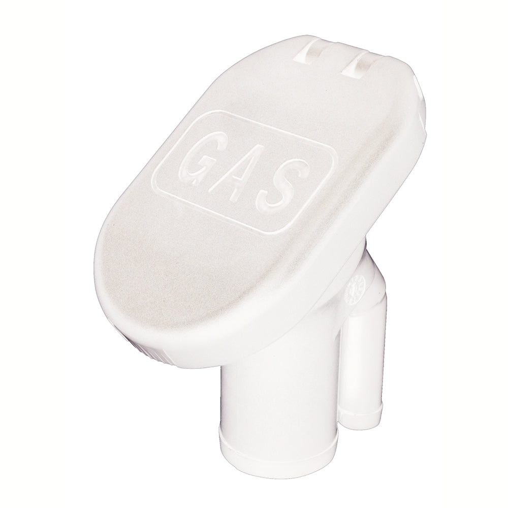 White Perko sealed flip top cap for 1-1/2 inch hose deck fill, designed for secure, easy boat water access.