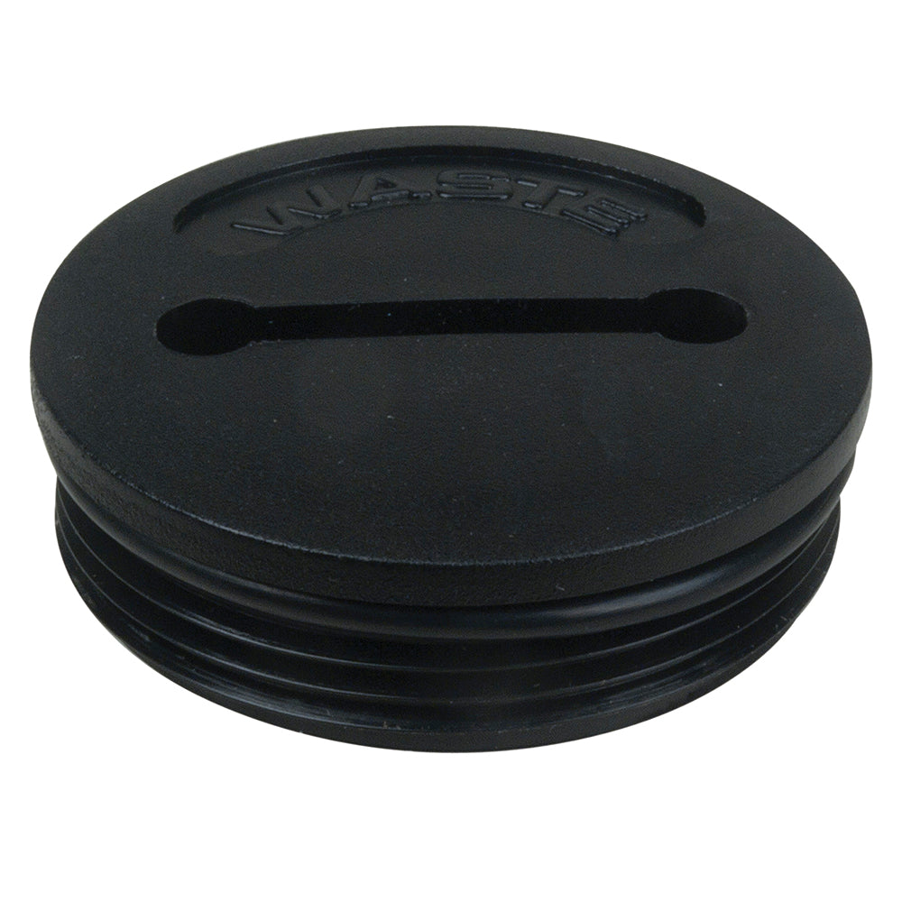 Perko spare waste cap with O-ring for deck fill, durable marine-grade plastic used in boat waste system fittings.