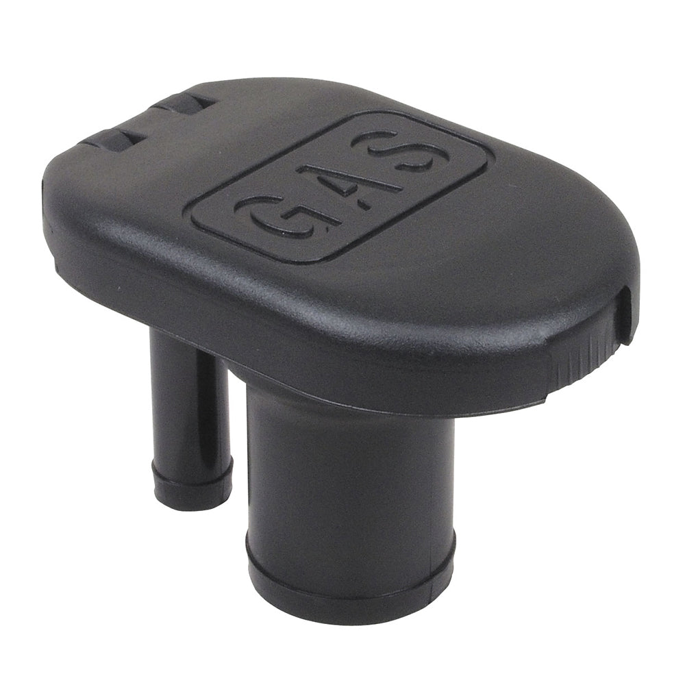 Perko combination vented gas fill tank with straight neck for 1-1/2" hose, used in engine control systems.