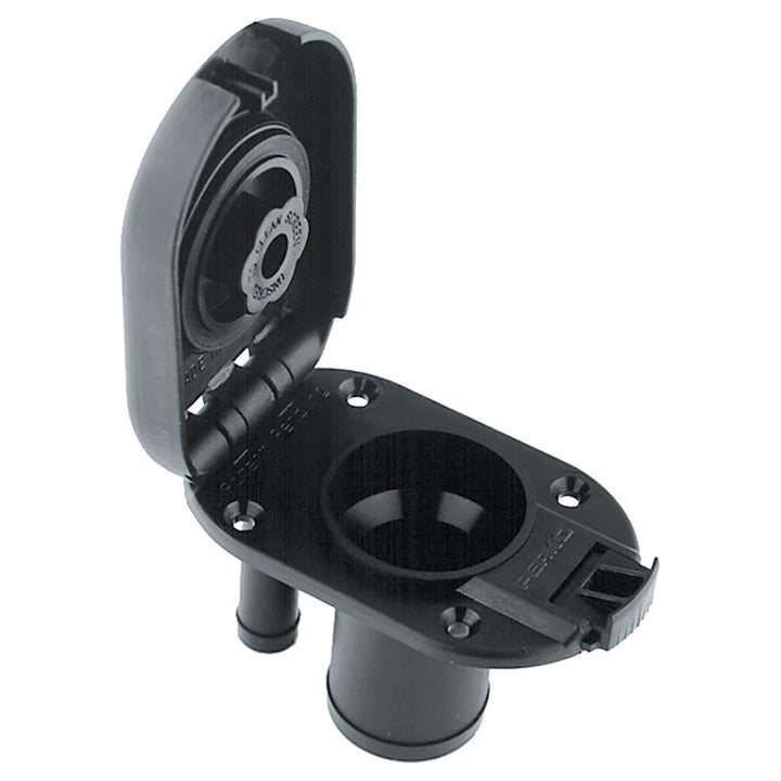 Perko combination vented gas fill tank with straight neck for 1-1/2 inch hose, engine control component in marine application