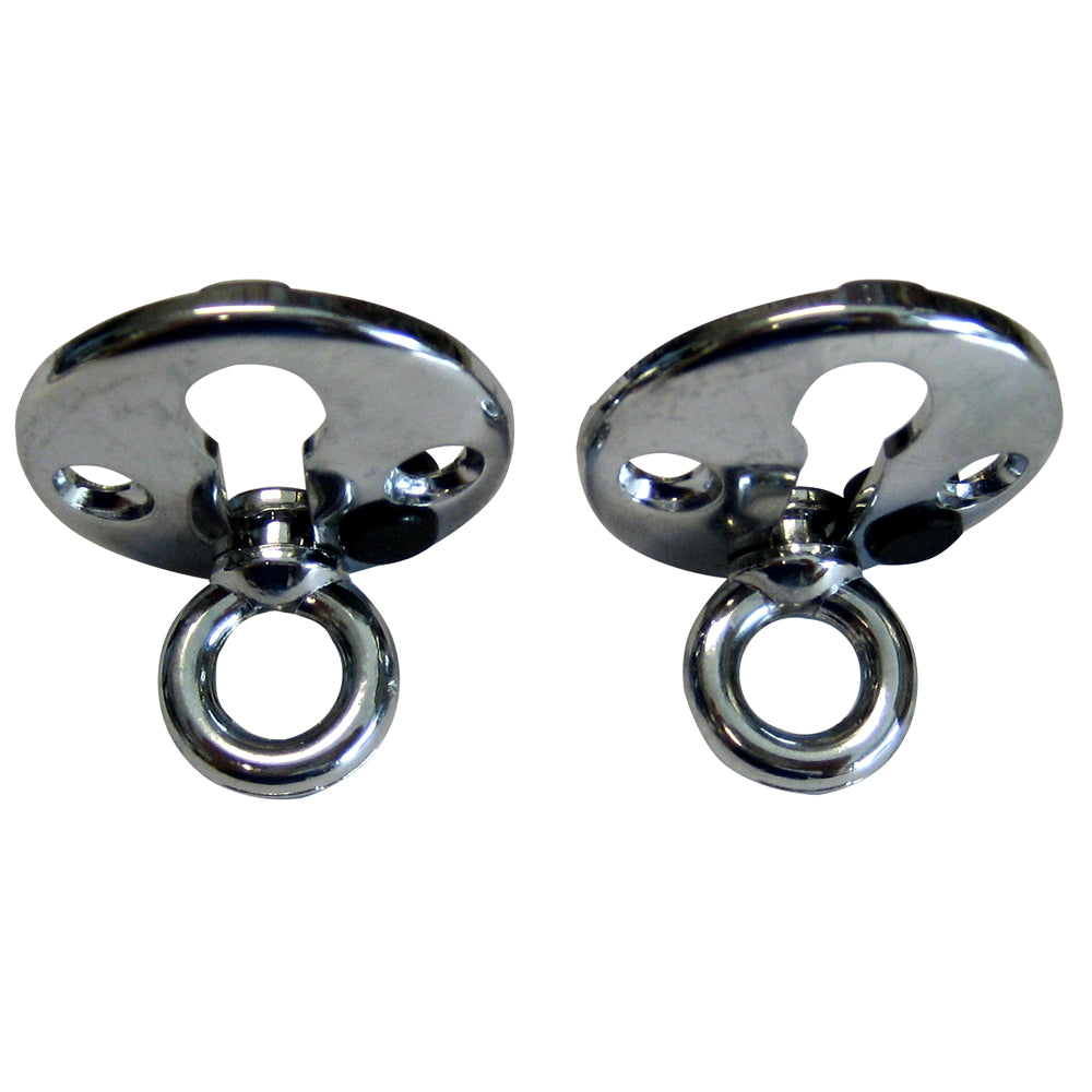 Chrome-plated Perko Fender Lock hook and clamp for securing boat fenders, made of durable metal with a polished finish.