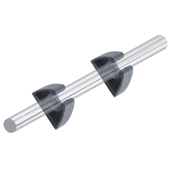 Pair of black Perko pole storage clips hooks and clamps for secure boat or marine pole organization.