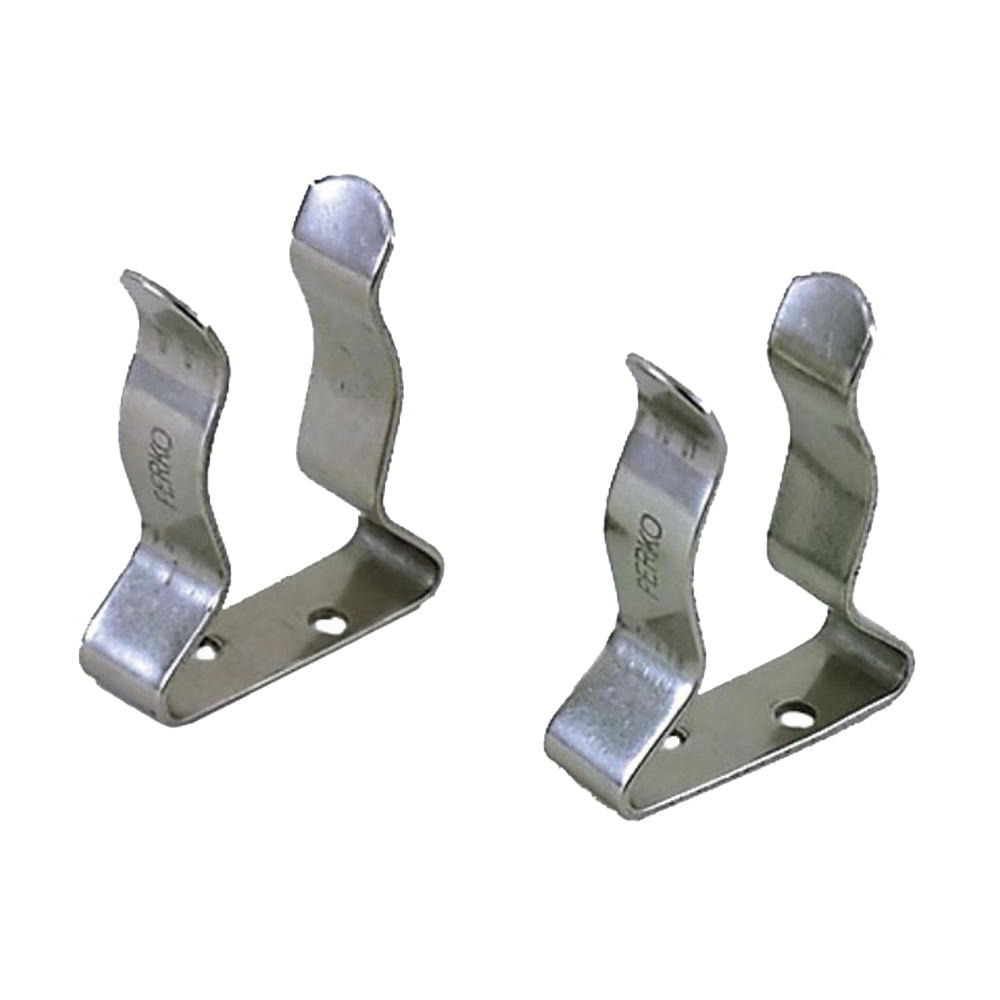 Pair of Perko spring clamps for 1 to 1-3/4 inch applications, durable hooks and clamps for secure holding.