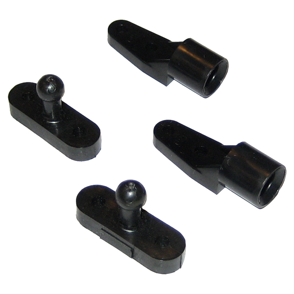 Pair of black nylon door catches from Perko, durable latches for secure door closure, shown in the product image.