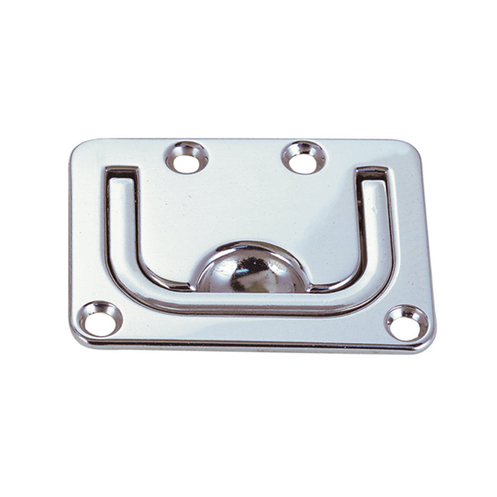 Perko chrome-plated zinc flush lifting handle latch, 3" x 2-1/4" for secure handling and easy opening.