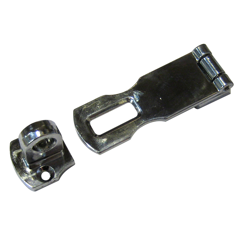 Chrome-plated zinc Perko swivel eye hasp latch, 3-inch size, designed for secure closures on various applications.