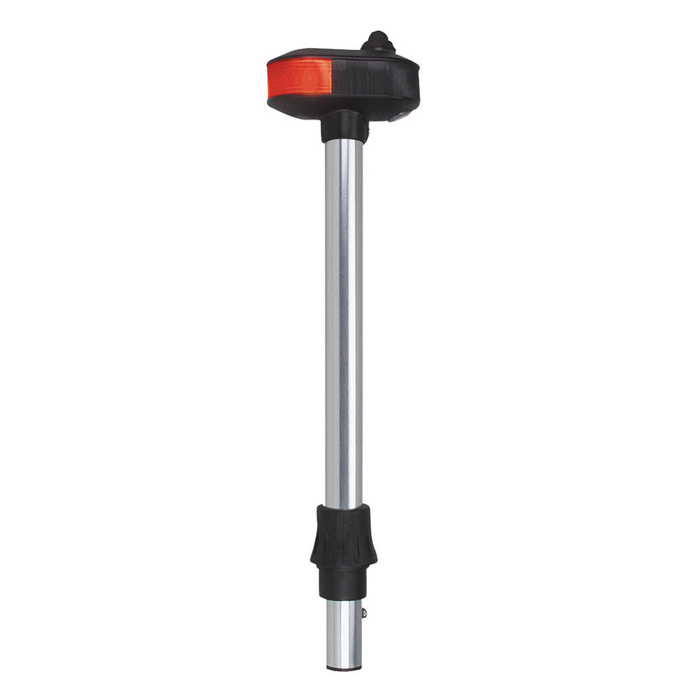 Perko 12-inch black removable bi-color navigation light pole for boat utility and navigation lighting.