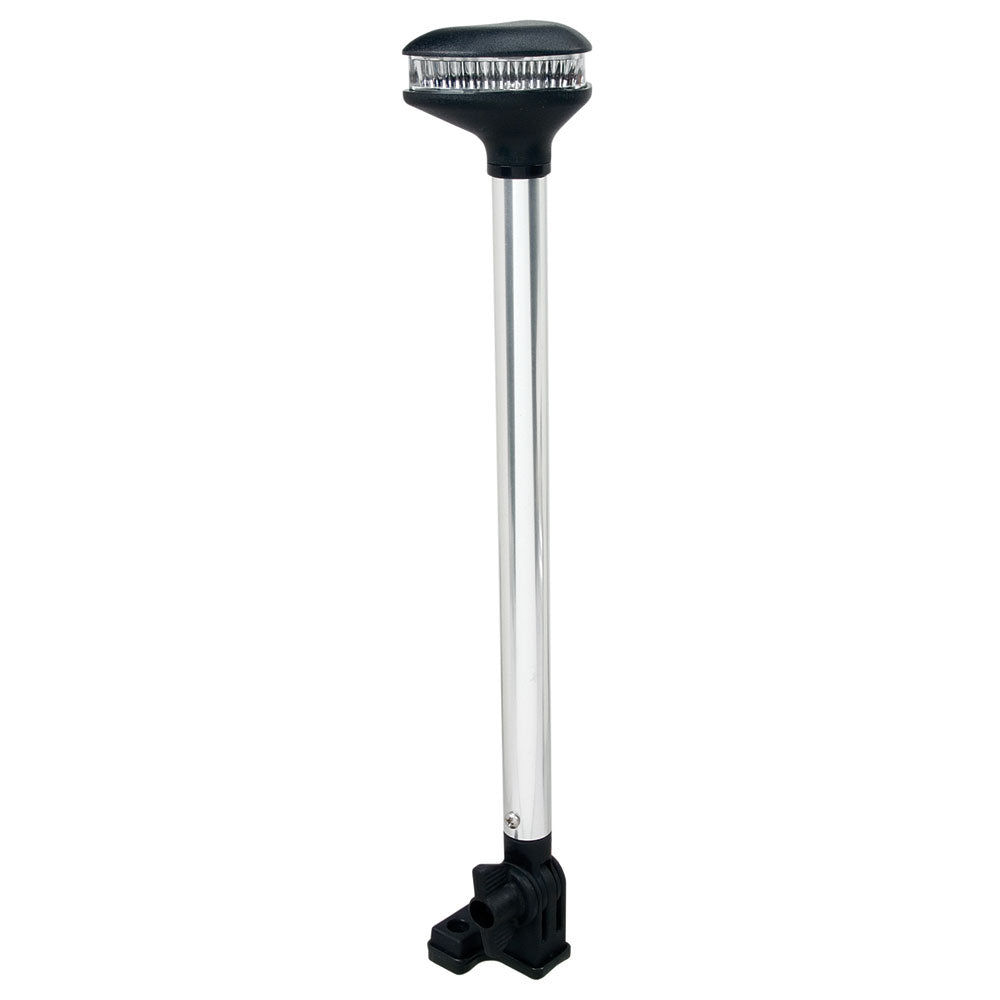Perko Stealth Series LED fold-down white all-round navigation light, 13-3/8 inches, for boat safety and visibility.