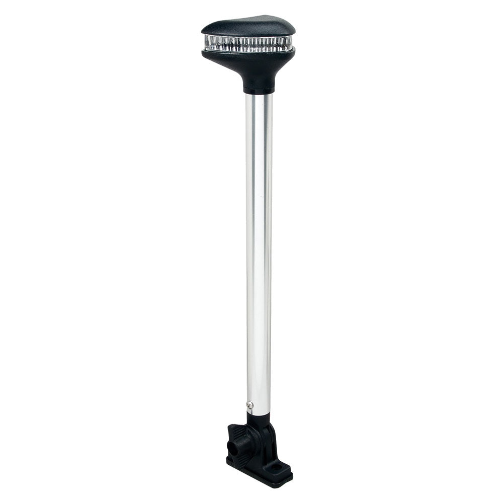 Perko Stealth Series LED fold-down white all-round navigation light, vertical mount, 13-3/8 inches for marine boats.