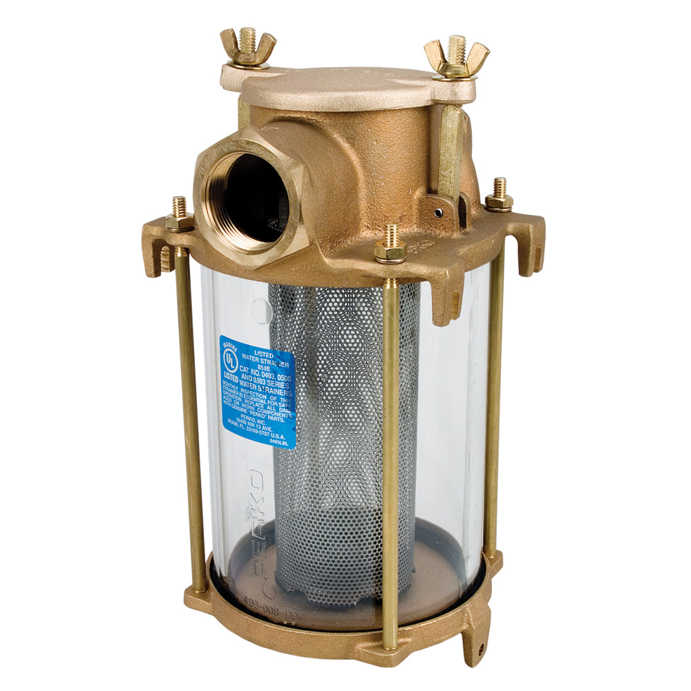 Perko bronze 1-1/2 inch IPS intake strainer for plumbing, made in the USA, designed for strainers and baskets.