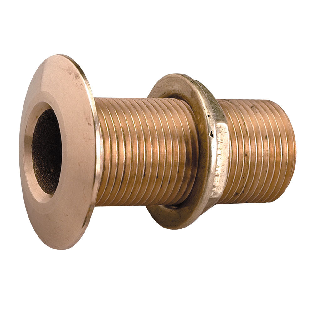 Perko 3/4-inch bronze thru-hull fitting with pipe thread, durable marine hardware made in the USA for boat plumbing.