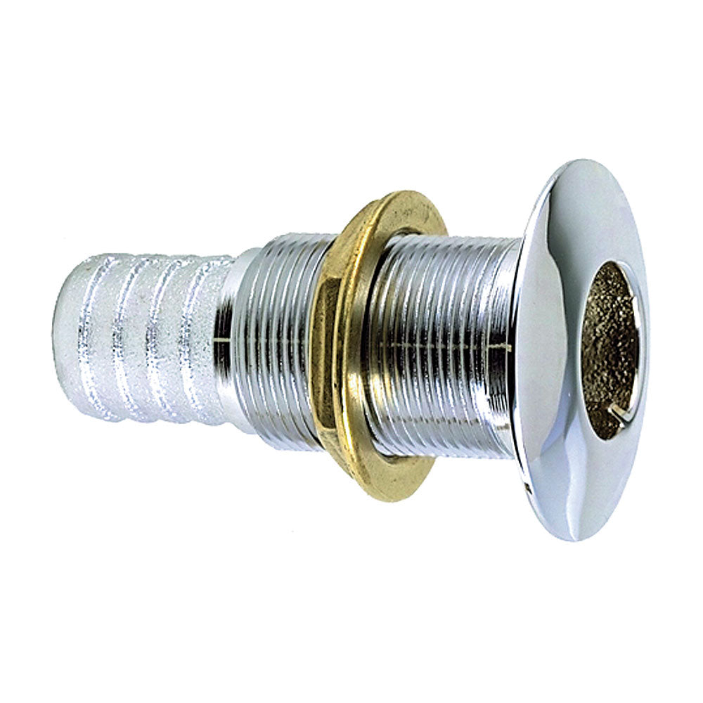 Perko 5/8-inch chrome-plated bronze thru-hull fitting for hoses, made in the USA, durable marine hardware