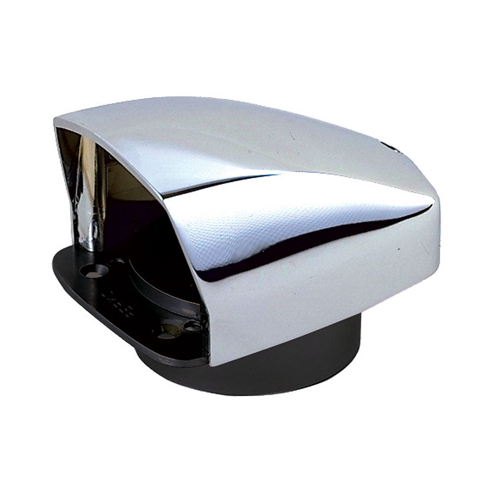 Chrome-plated zinc alloy Perko 3-inch cowl ventilator vent for boat or marine use, featuring durable, weather-resistant design.