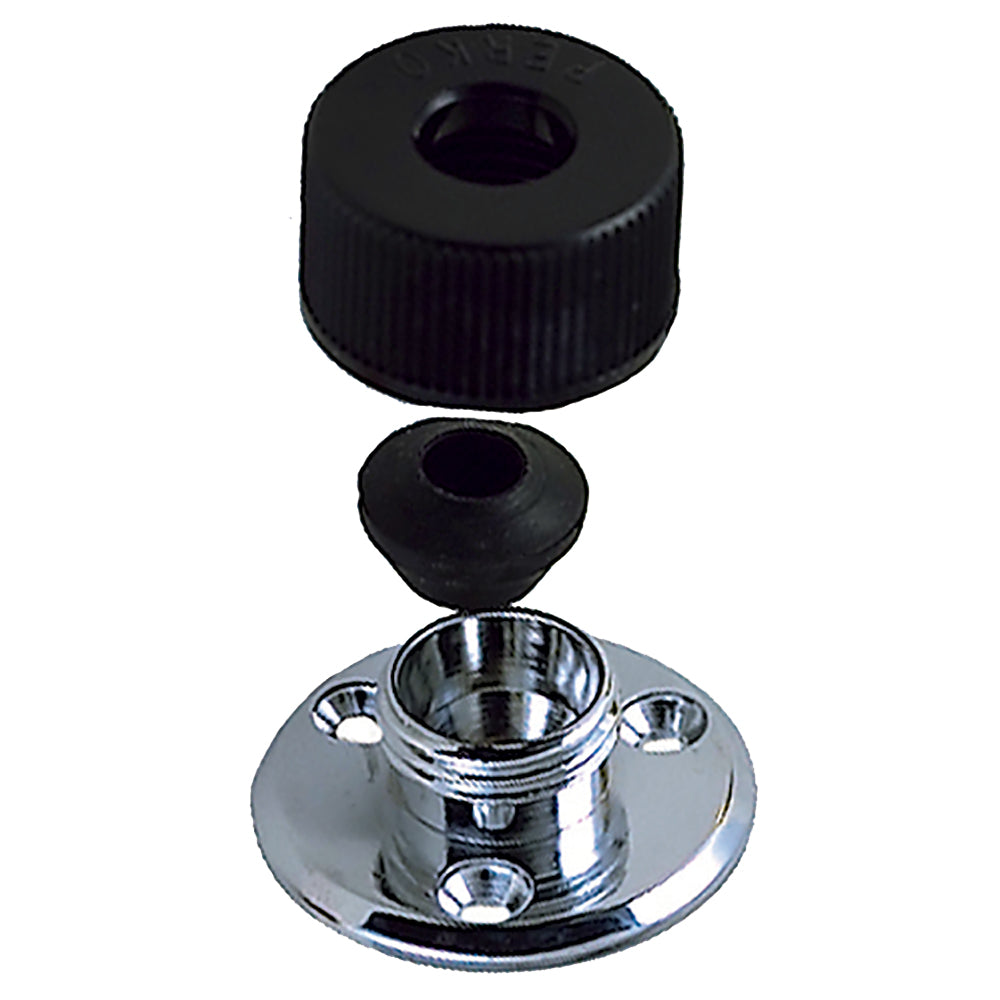 Perko watertight cable outlet for 5/16" cable, chrome-plated brass wire management fitting with secure sealing.