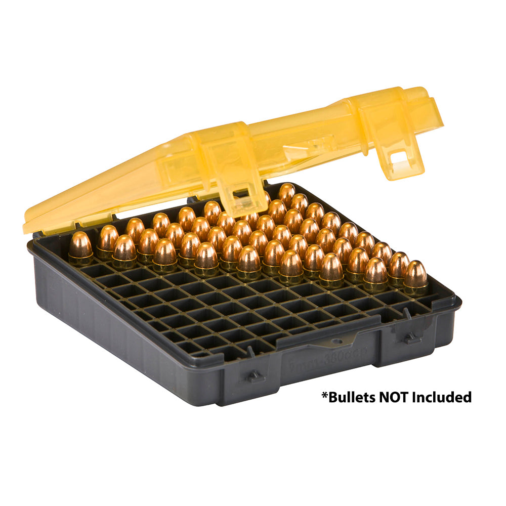 Plano small handgun ammo case from hunting accessories collection, designed for secure storage of ammunition.