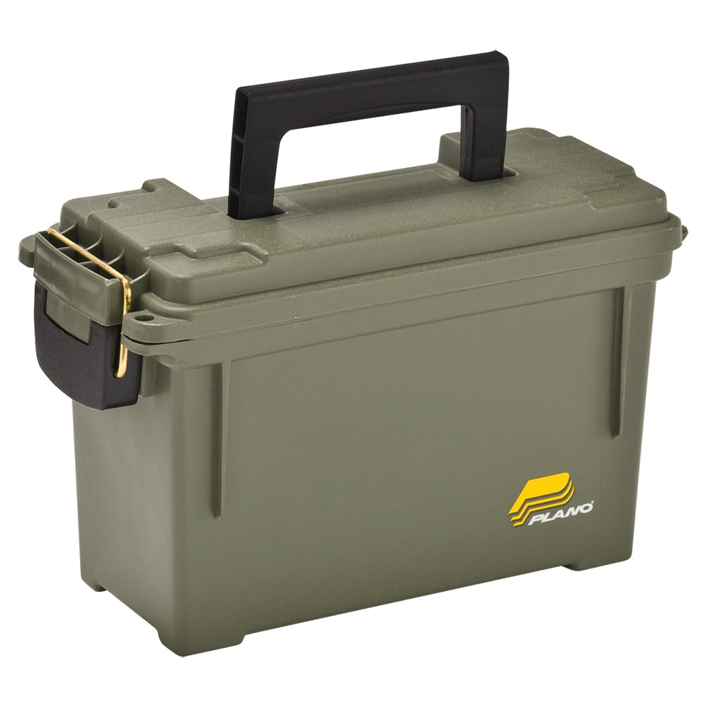 Plano Element-Proof Field Ammo Small Box in Olive Drab for hunting accessories, designed for secure ammo storage.