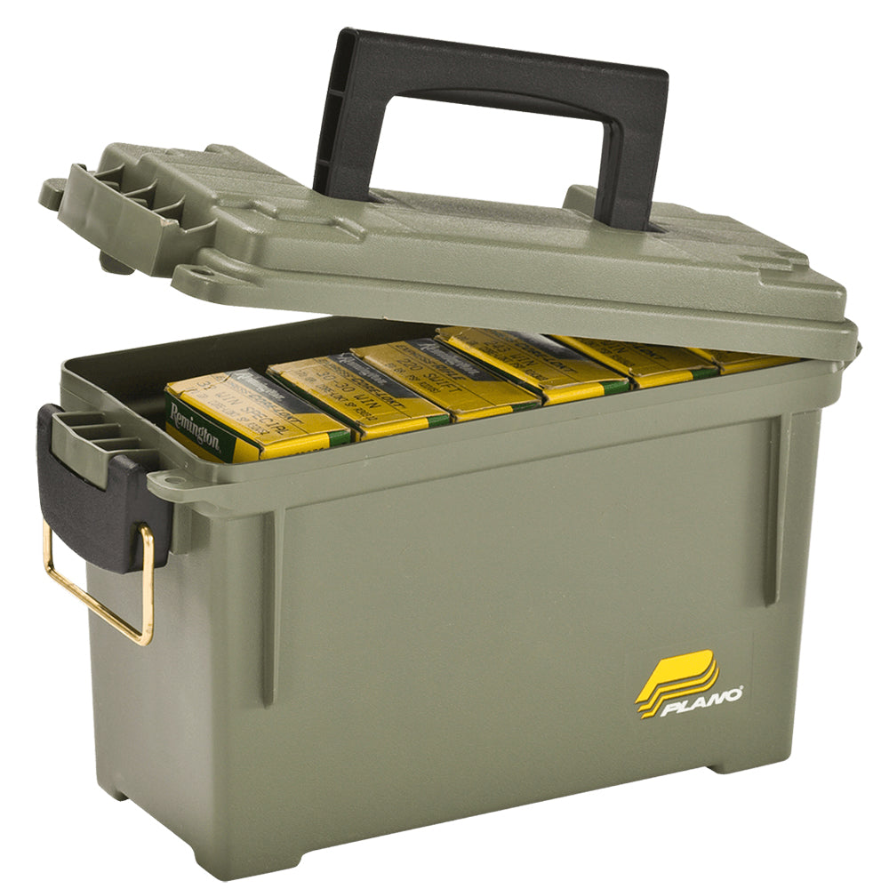 Plano Element-Proof Field Ammo Small Box in olive drab, rugged hunting accessory for secure ammunition storage.