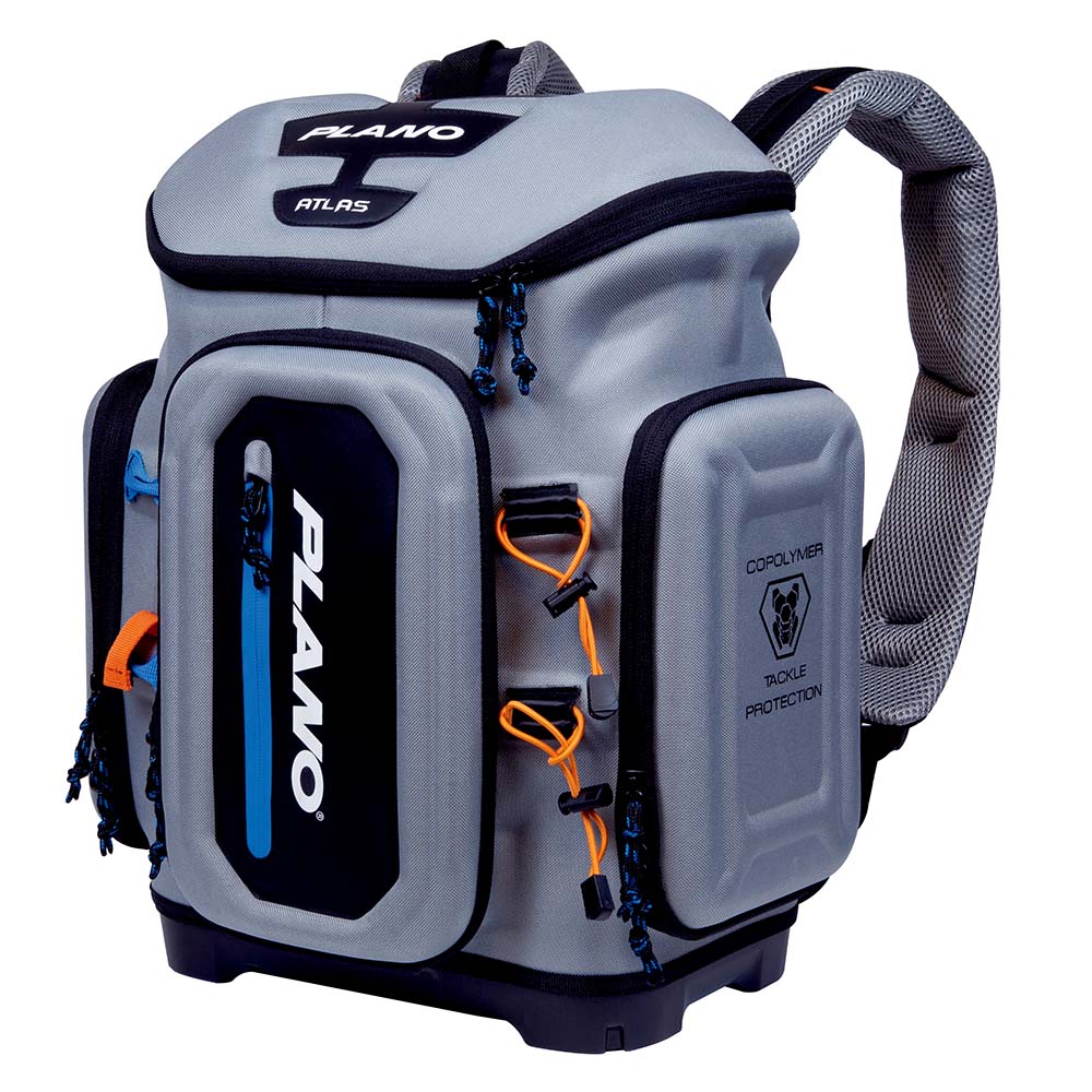Plano Atlas Series EVA Tackle Storage Backpack, 3700 Series, durable waterproof design with multiple storage compartments.