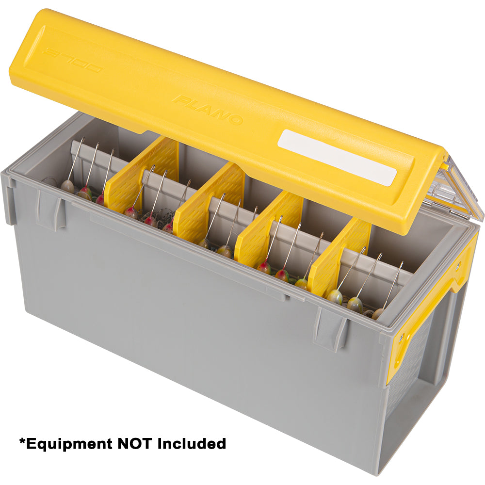 Plano EDGE Master Spinnerbait tackle storage box with multiple compartments for fishing lures and spinnerbaits.