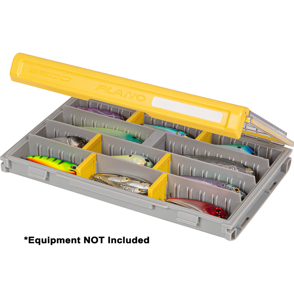 Plano EDGE Professional 3600 Standard Stowaway tackle storage box with multiple compartments for fishing gear organization.
