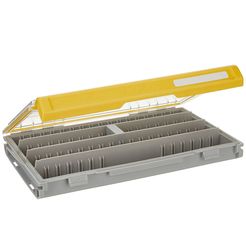 Plano EDGE Professional 3600 tackle storage Stowaway case with multiple compartments for fishing gear organization.