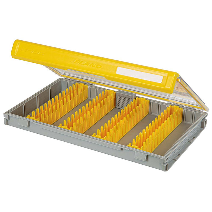 Plano EDGE Vertical Jig Spybait Box for tackle storage, featuring secure compartments for jig and spybaits.