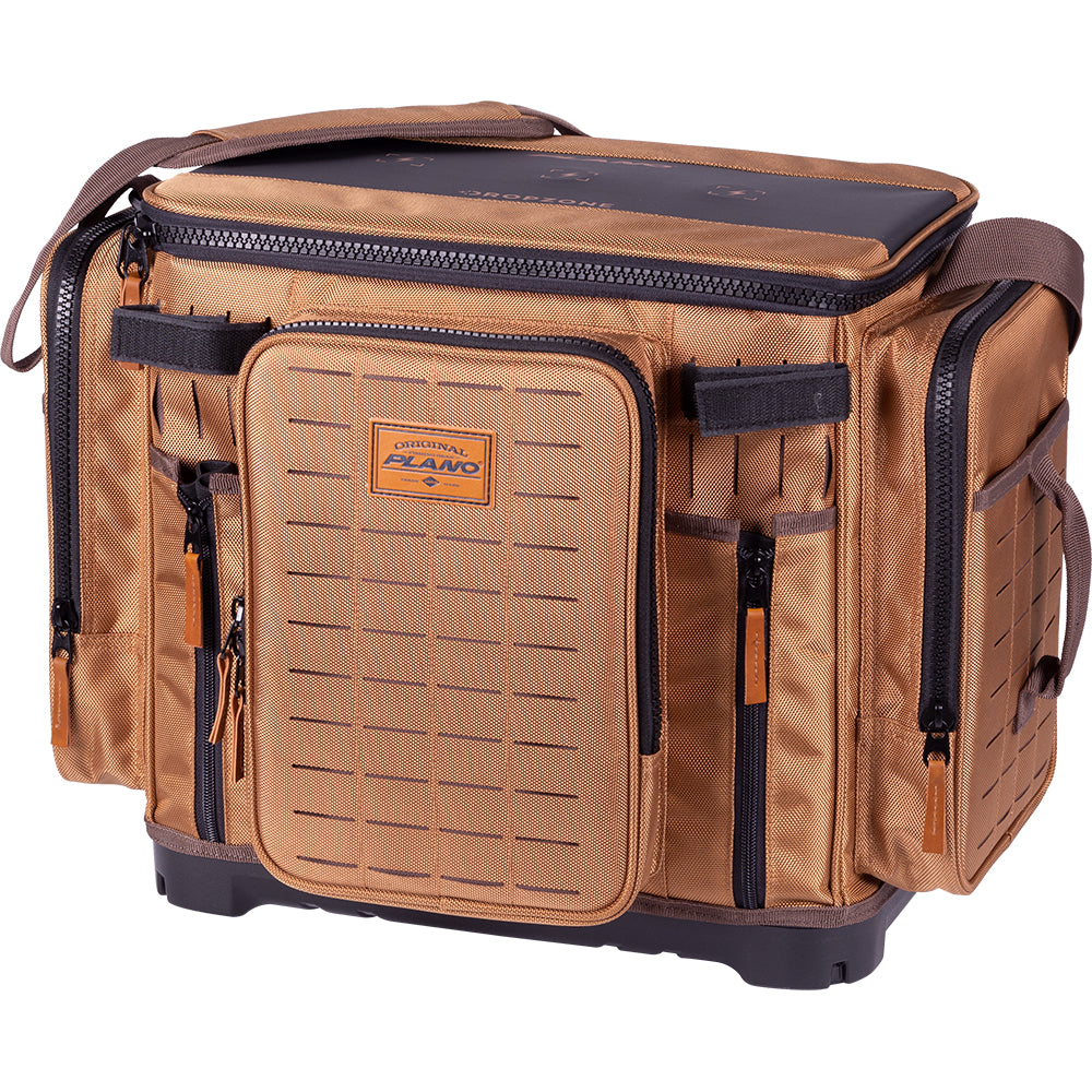 Plano Guide Series 3700 extra large tackle storage bag with multiple compartments and sturdy handle for fishing gear organization.