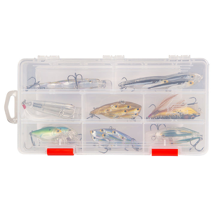 Plano Rustrictor 3500 Stowaway tackle storage box with secure latch and multiple compartments for fishing gear organization.