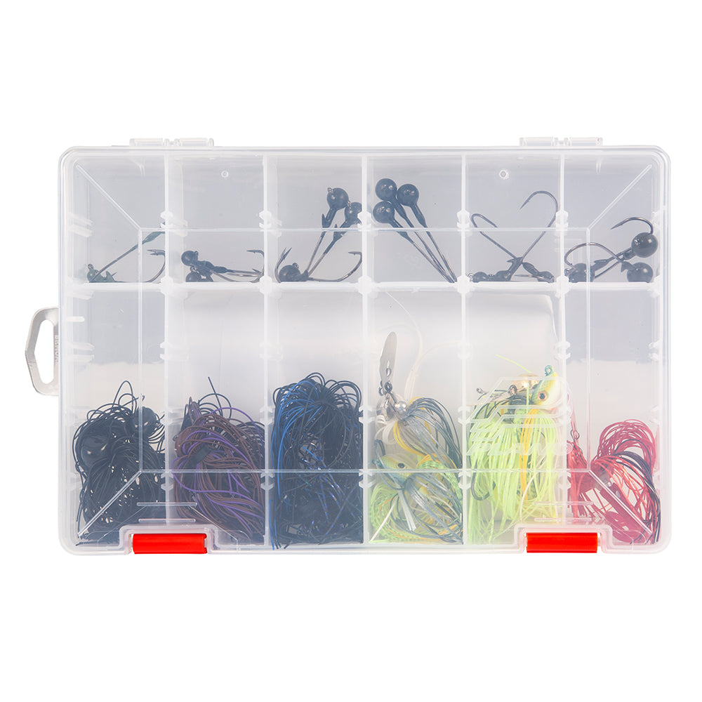 Plano Rustrictor 3600 Stowaway tackle storage box with secure latches and multiple compartments for fishing gear organization.