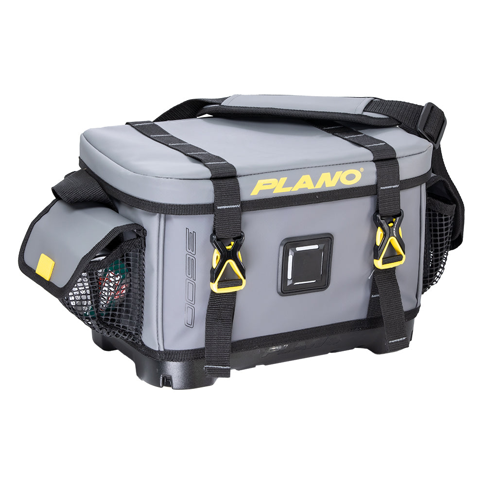Plano Z-Series 3600 tackle storage bag with waterproof base, designed for organized fishing gear and tackle box storage.