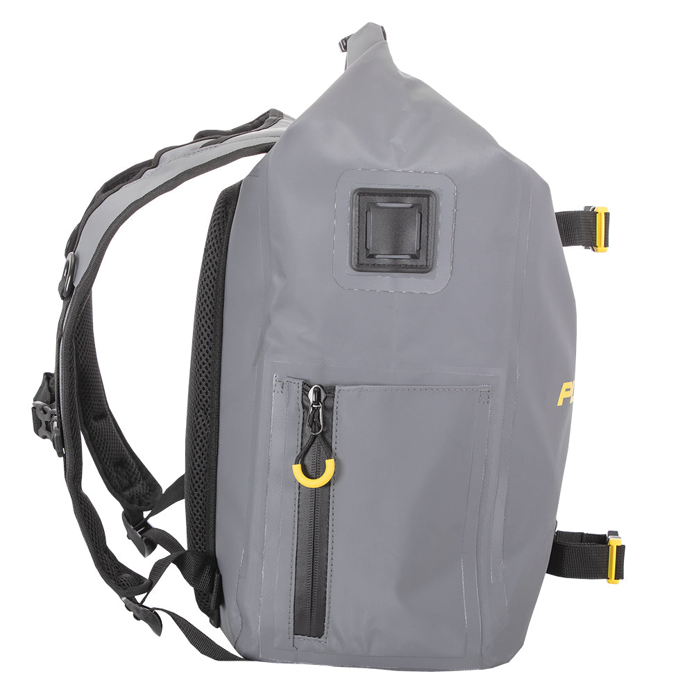 Plano Z-Series waterproof tackle storage backpack with multiple compartments and adjustable straps for fishing gear.
