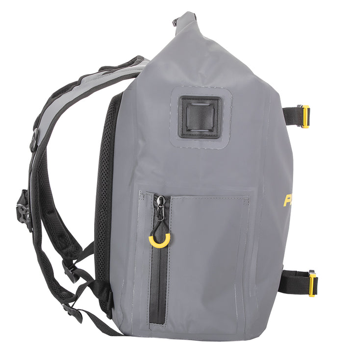 Plano Z-Series waterproof tackle storage backpack with multiple compartments and adjustable straps for fishing gear.