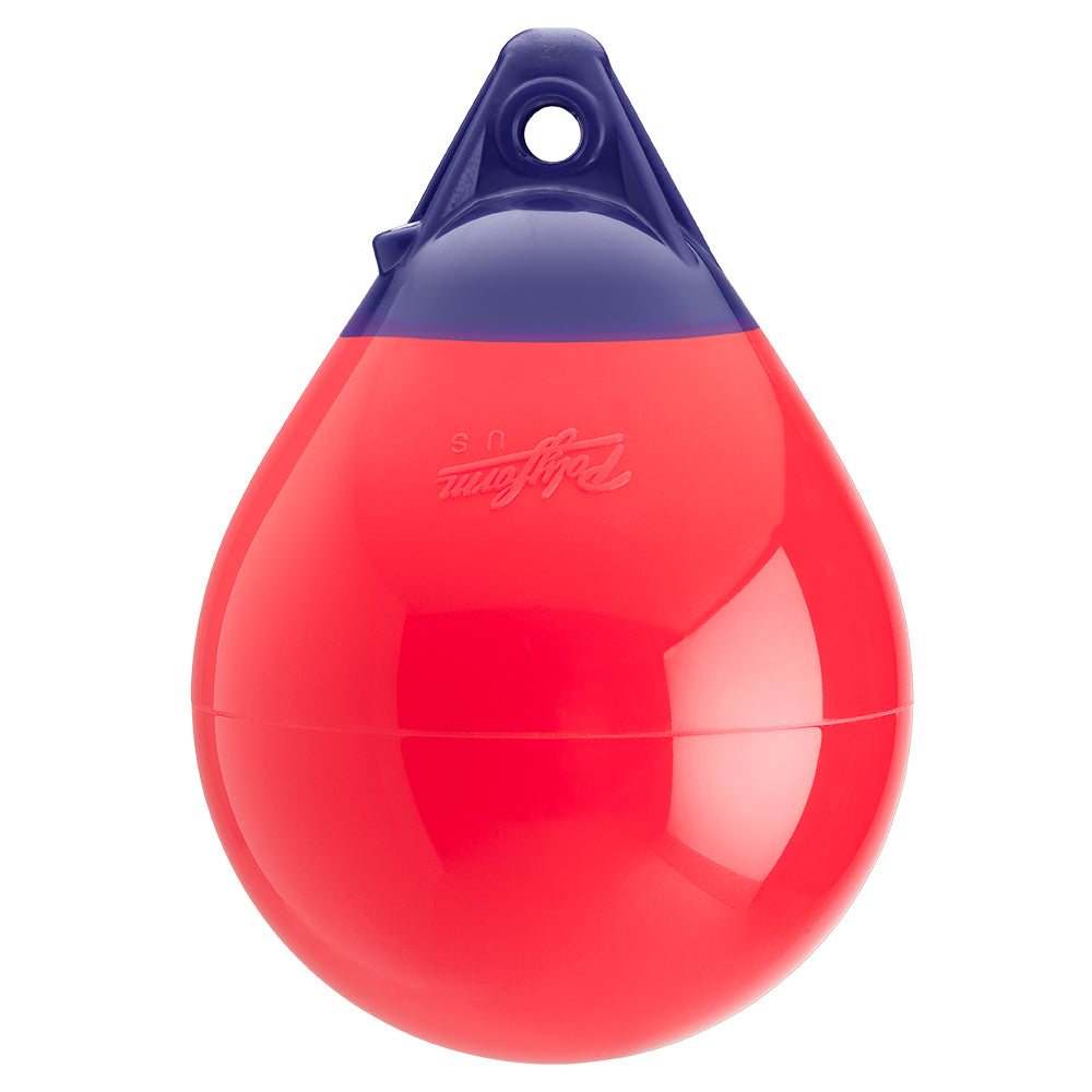 Red Polyform A-0 buoy with 8-inch diameter, used for marine marking and navigation by Polyform U.S.